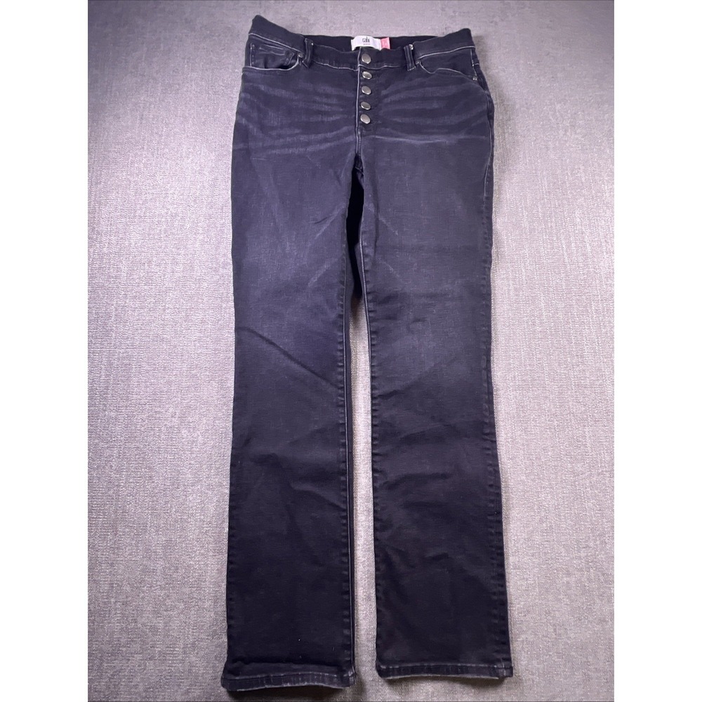 Cabi Jeans Button Fly Skinny‎ Women 10 Black Bohemian City Preppy Straight